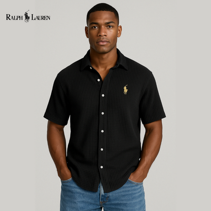 Urbanoval® | Textured RL button-up shirt