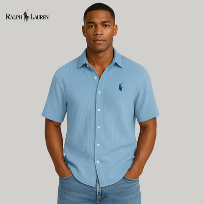 Urbanoval® | Textured RL button-up shirt