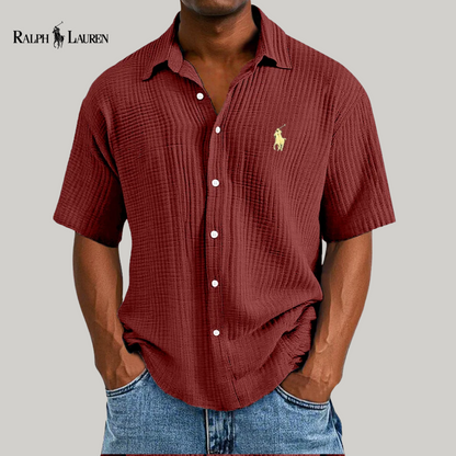 Urbanoval® | Textured RL button-up shirt