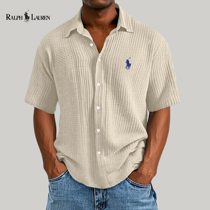 Urbanoval® | Textured RL button-up shirt