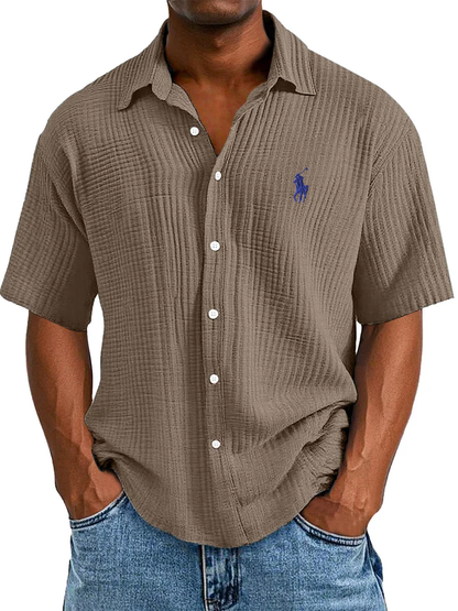 Urbanoval® | Textured RL button-up shirt