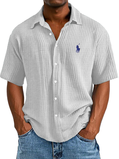 Urbanoval® | Textured RL button-up shirt