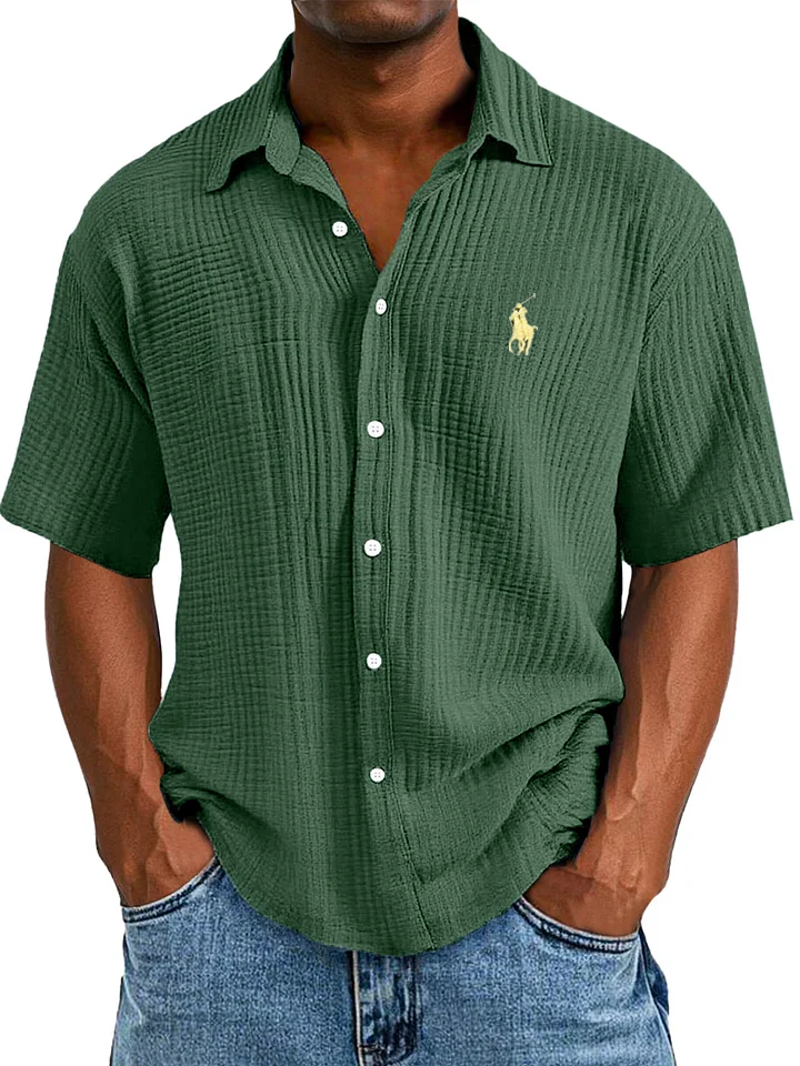 Urbanoval® | Textured RL button-up shirt